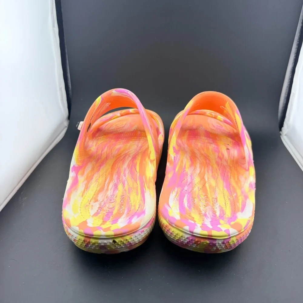 Crocs Classic 207701 Mens US 12 Sandals Multicolor Marble Beach Slip On Clog